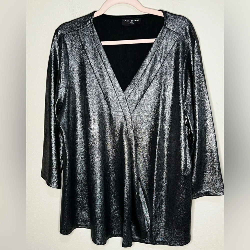 Lane Bryant Swing 3/4-Sleeve Pleat-Front Top 18/20